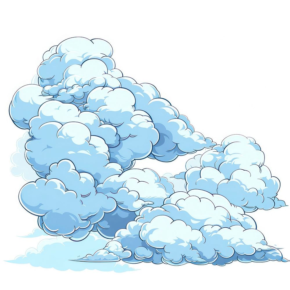 Clouds art illustrated outdoors.