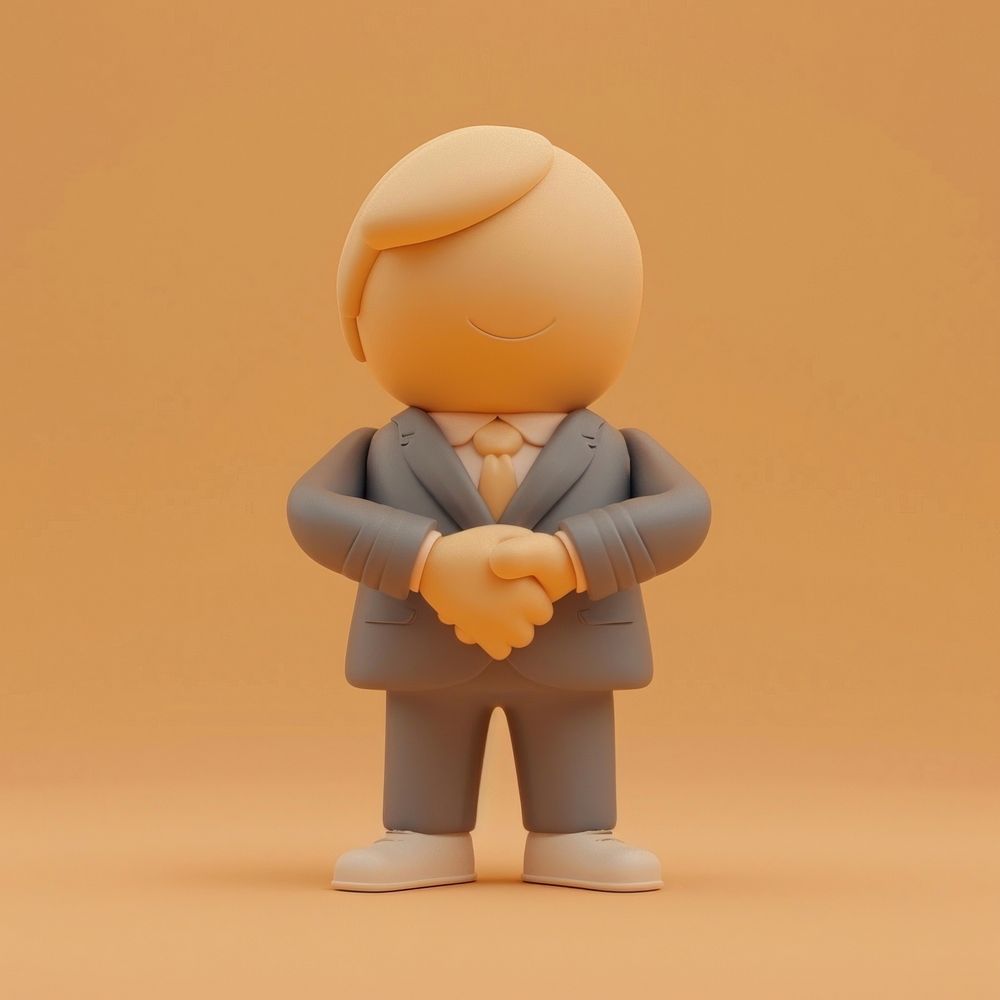Businessman handshake figurine person human.