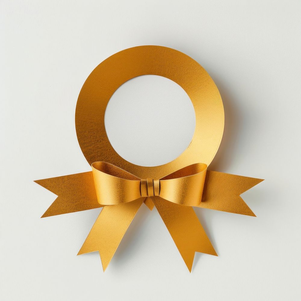 Paper gold ribbon award badge icon appliance device electrical device.
