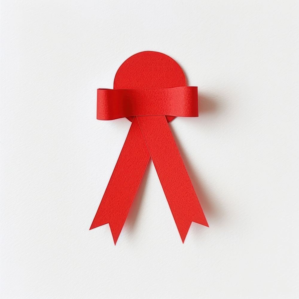 Paper red ribbon award badge icon accessories accessory symbol.