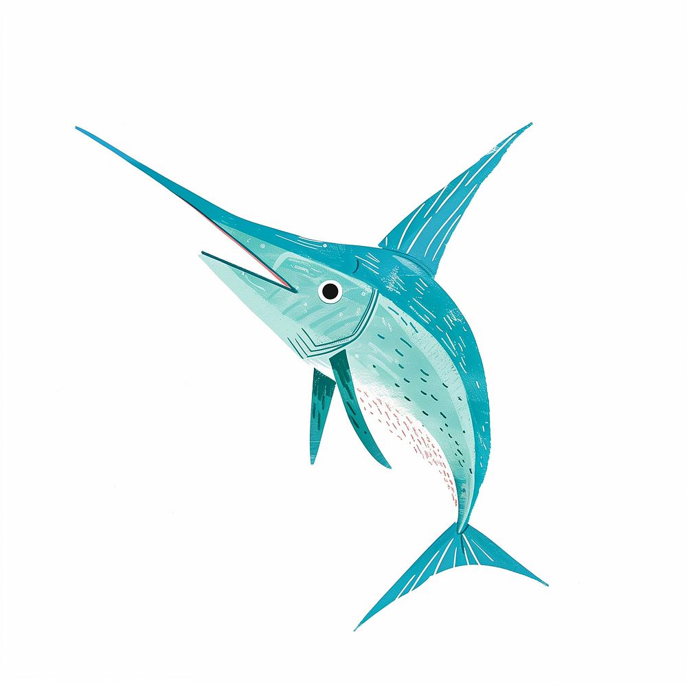 Cute marlin fish animal illustration