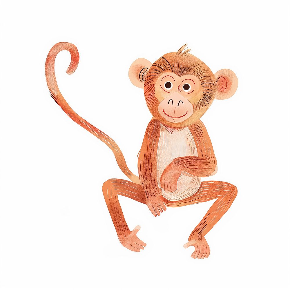 Cute monkey animal illustration