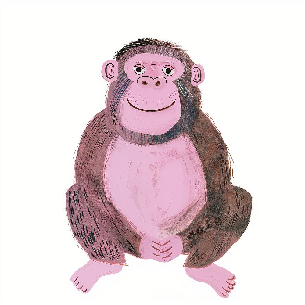 Cute ape animal illustration