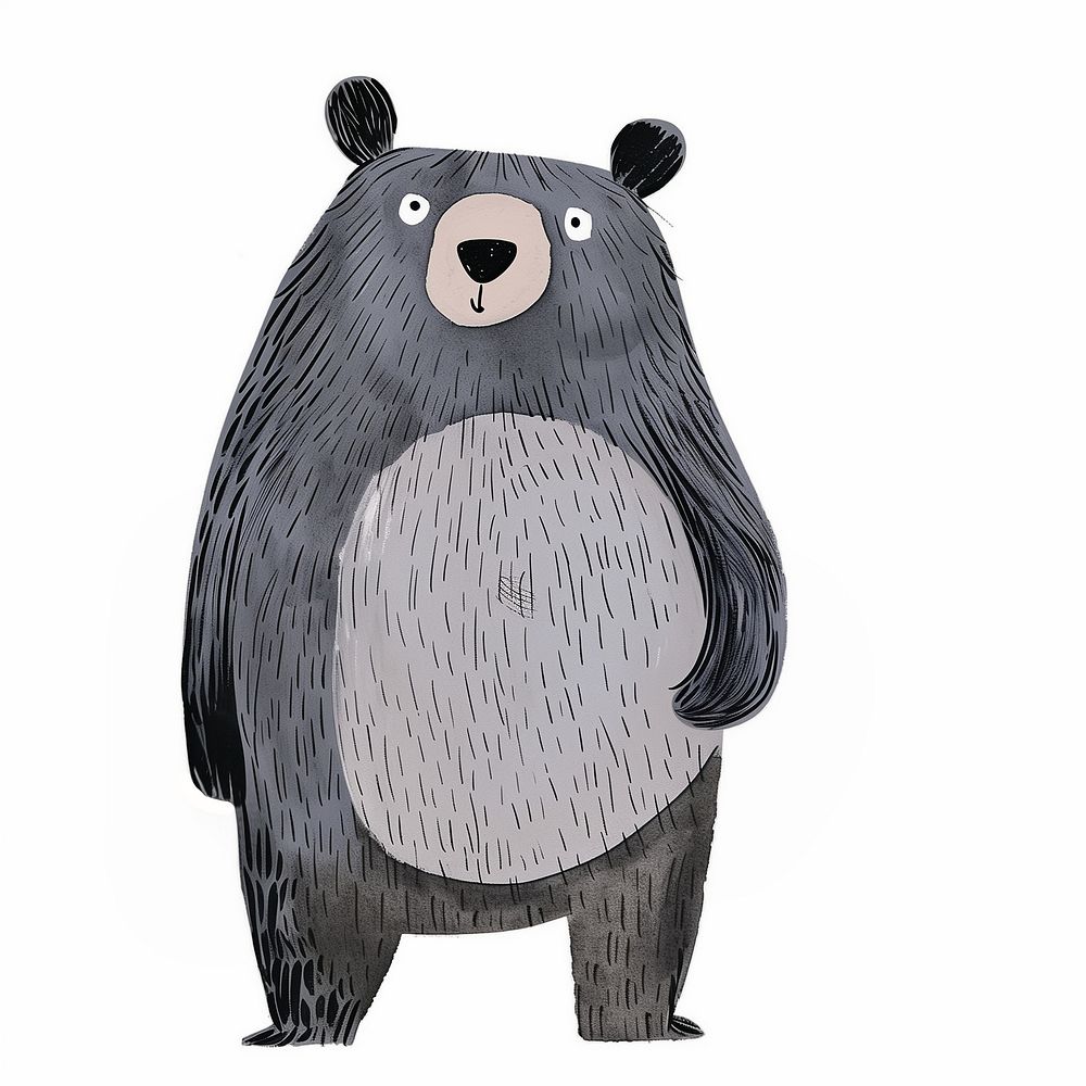 Cute black bear animal illustration