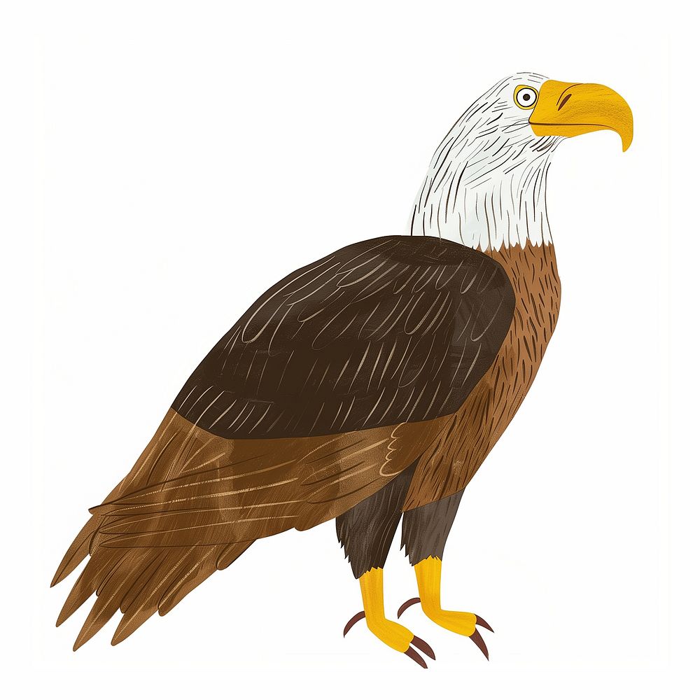Cute bald eagle animal illustration