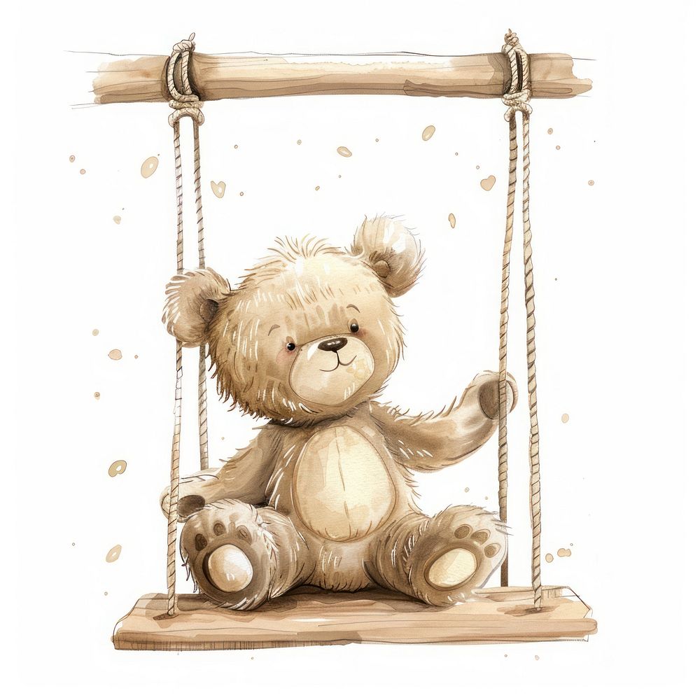 Teddy bear sitting swing teddy bear toy.