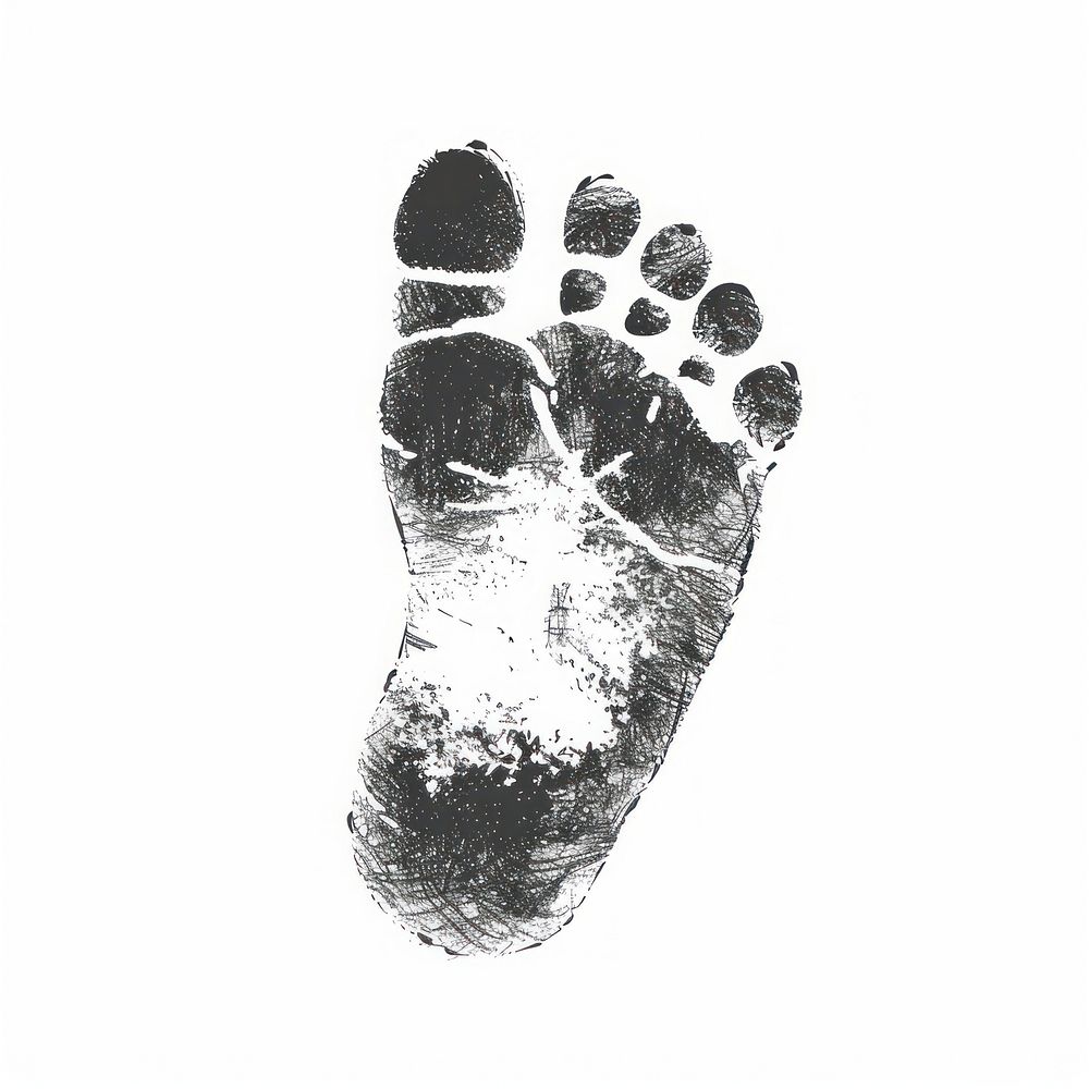 Individual baby footprint outdoors snowman nature.