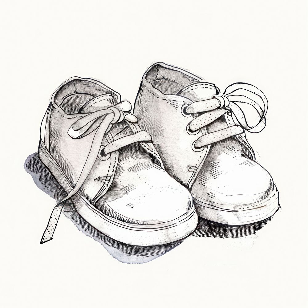 Individual baby shoe illustrated clothing footwear.