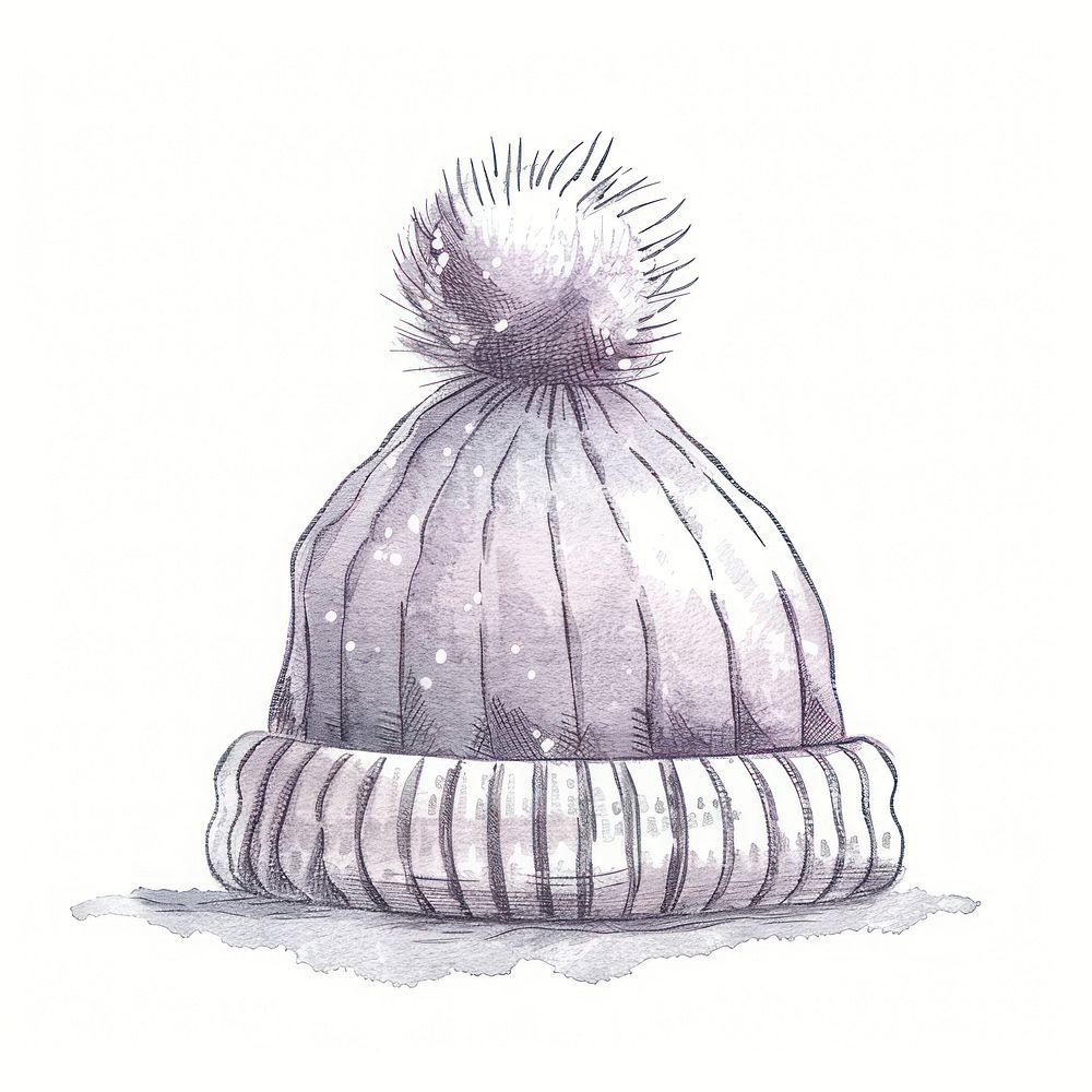 Individual baby wool hat illustrated outdoors clothing.