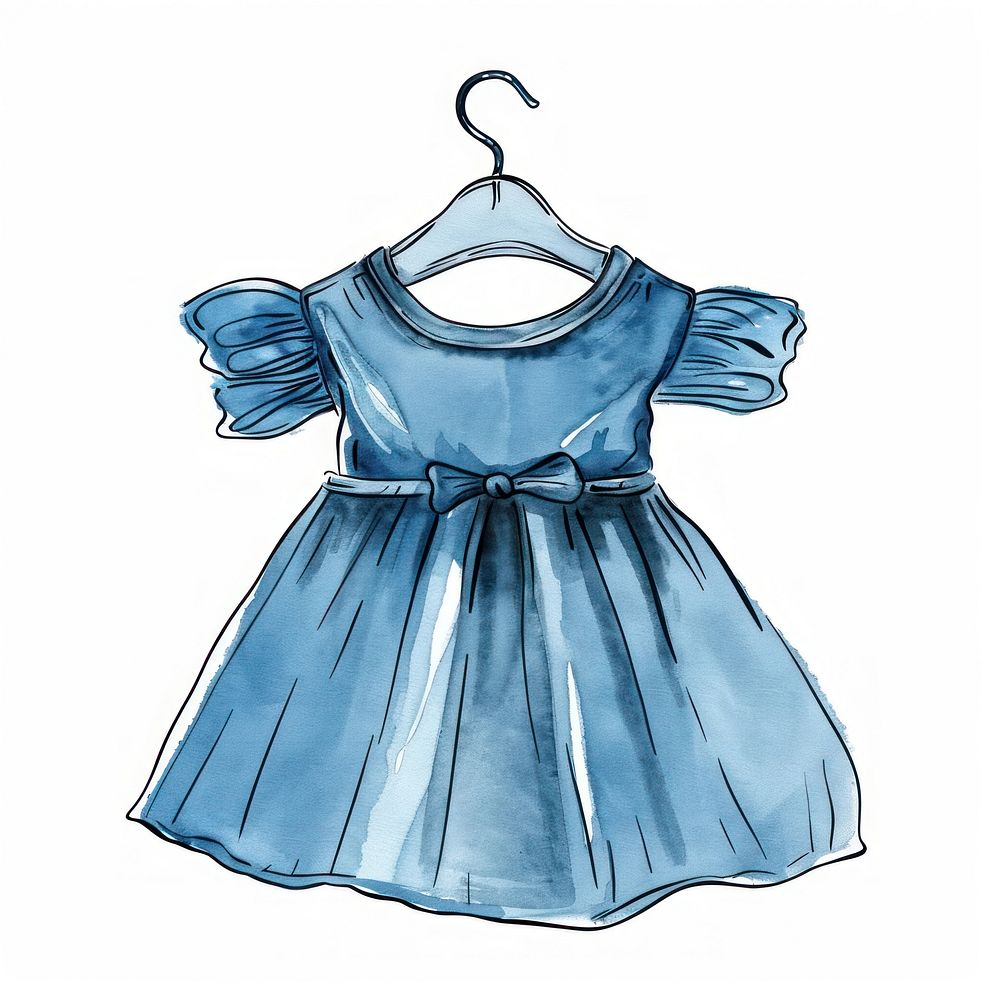 Blue dress on hanger clothing apparel blouse.