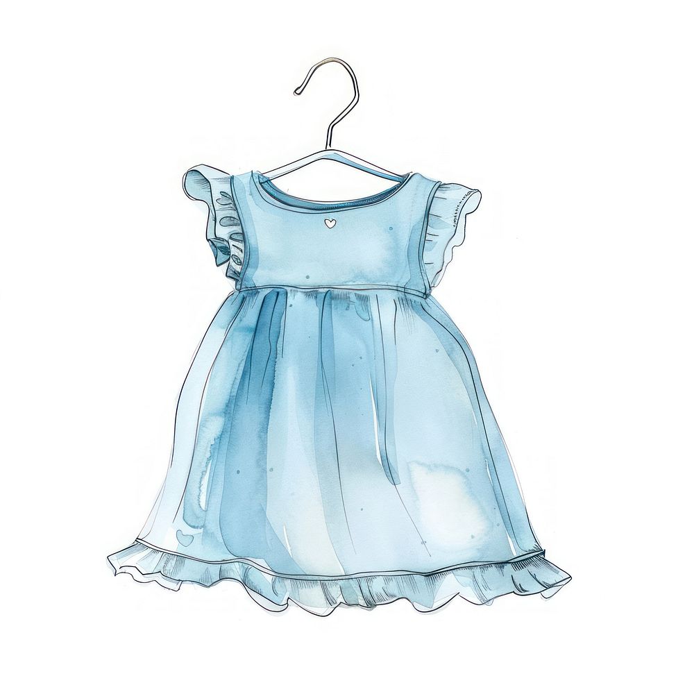 Blue dress on hanger clothing apparel fashion.
