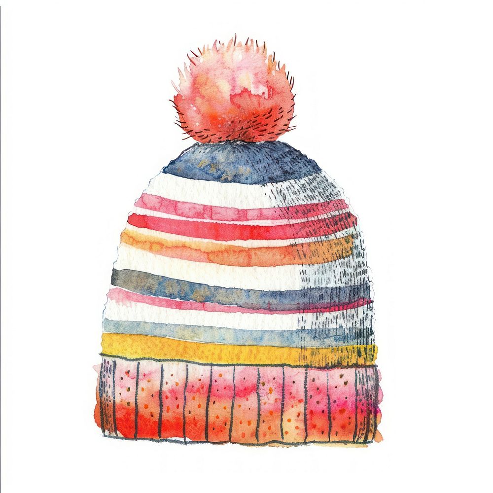 Individual colorful baby wool hat clothing apparel food.
