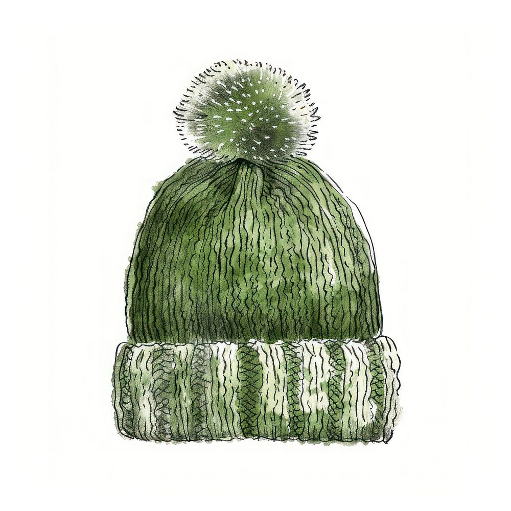Individual green baby wool hat clothing apparel beanie.