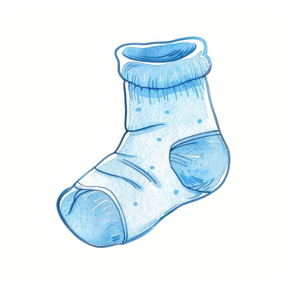 Individual newborn bule sock illustrated christmas clothing.