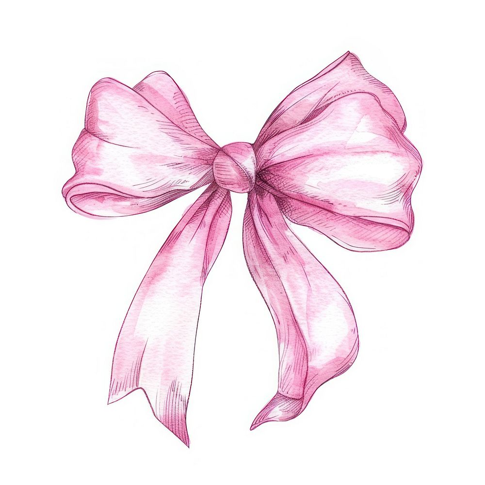 Individual pink bow illustrated clothing blossom.
