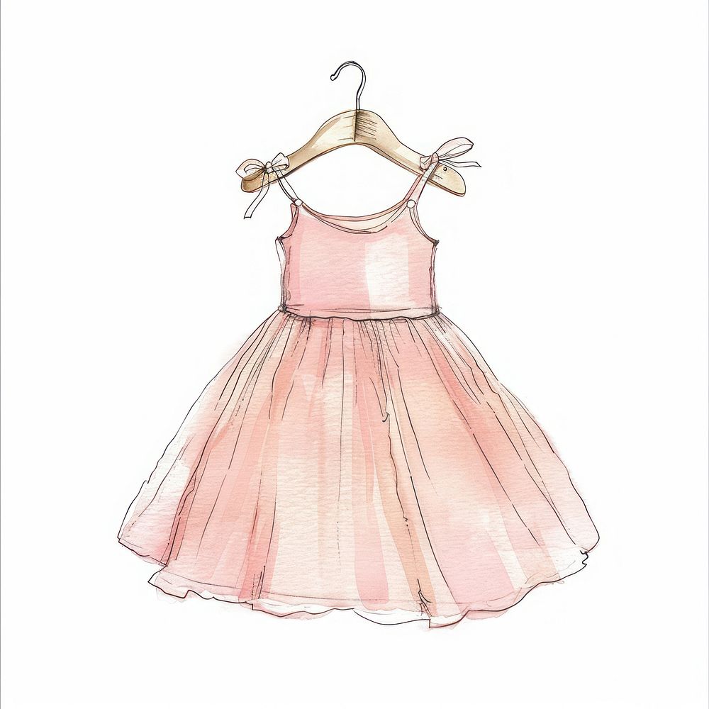 Pink dress on hanger clothing apparel fashion.