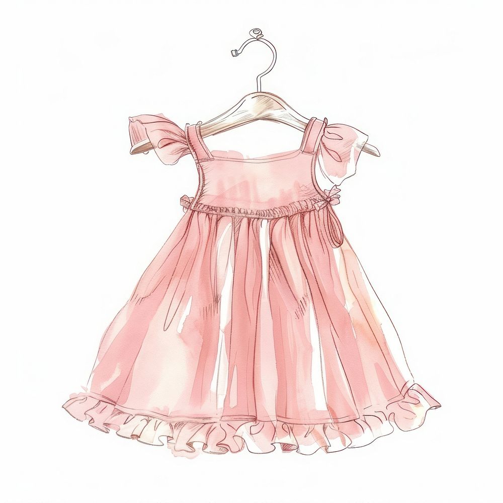 Pink dress on hanger clothing apparel fashion.