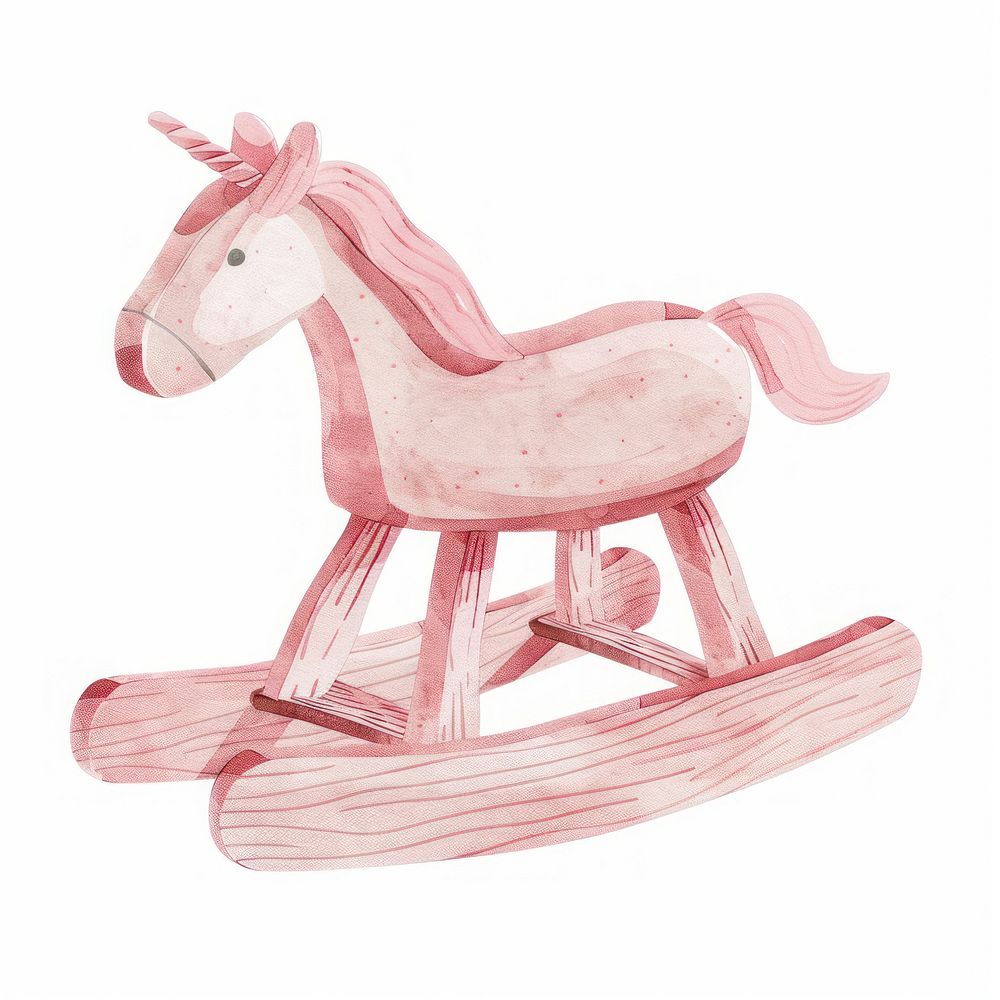 Pink wooden rocking horse furniture rocking chair.