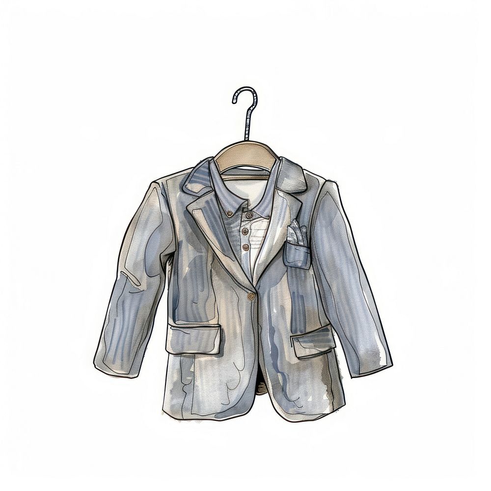 Individual suit illustrated clothing apparel.