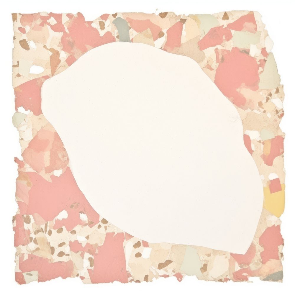 Terrazzo ripped paper painting cushion blossom.