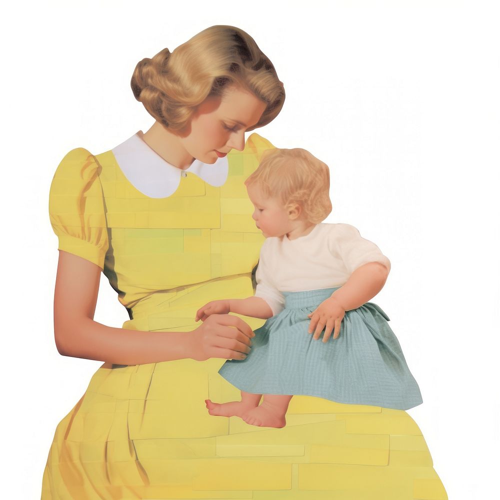 Mother shape collage cutouts photography portrait clothing.