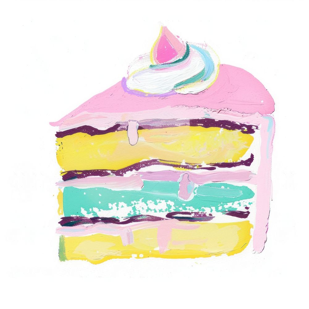 Cake painting dessert cream.