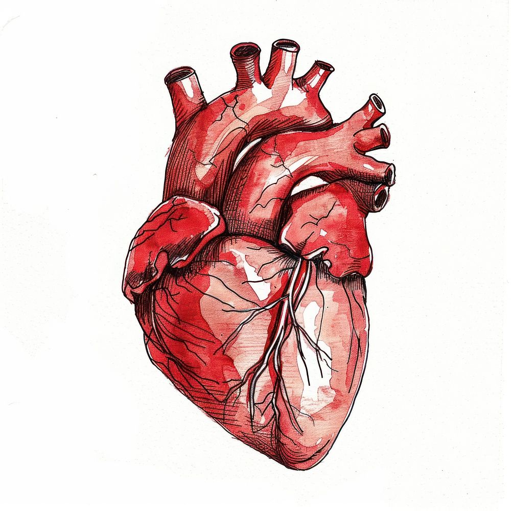 Heart sketch hand illustrated.