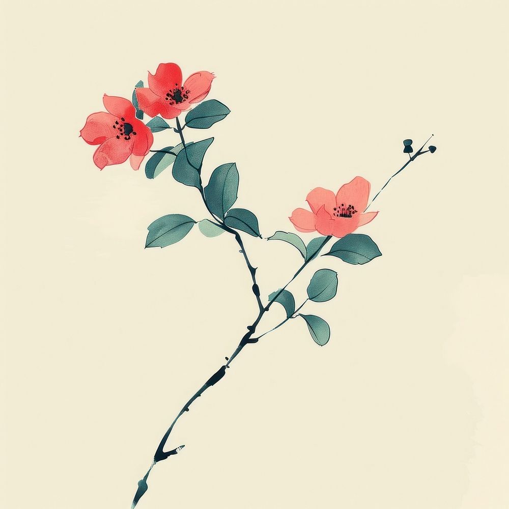 Illustration of a simple flower art blossom pattern.