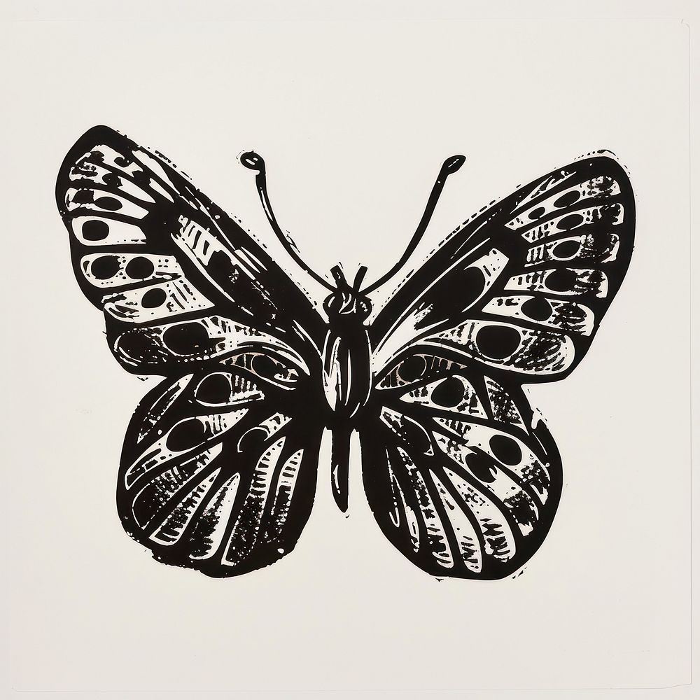 Butterfly illustrated silhouette drawing.