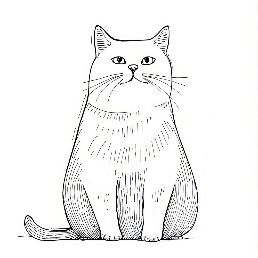 Cat sketch art illustrated.
