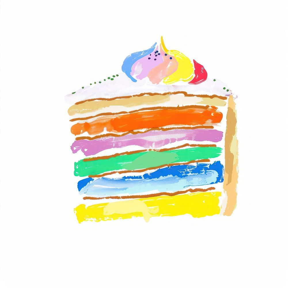 Rainbow cute cake dessert ketchup people.