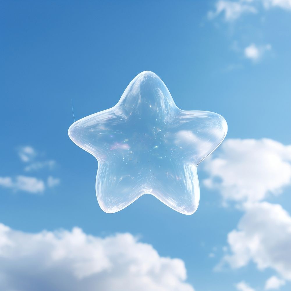 Star shaped soap bubble sky outdoors nature.
