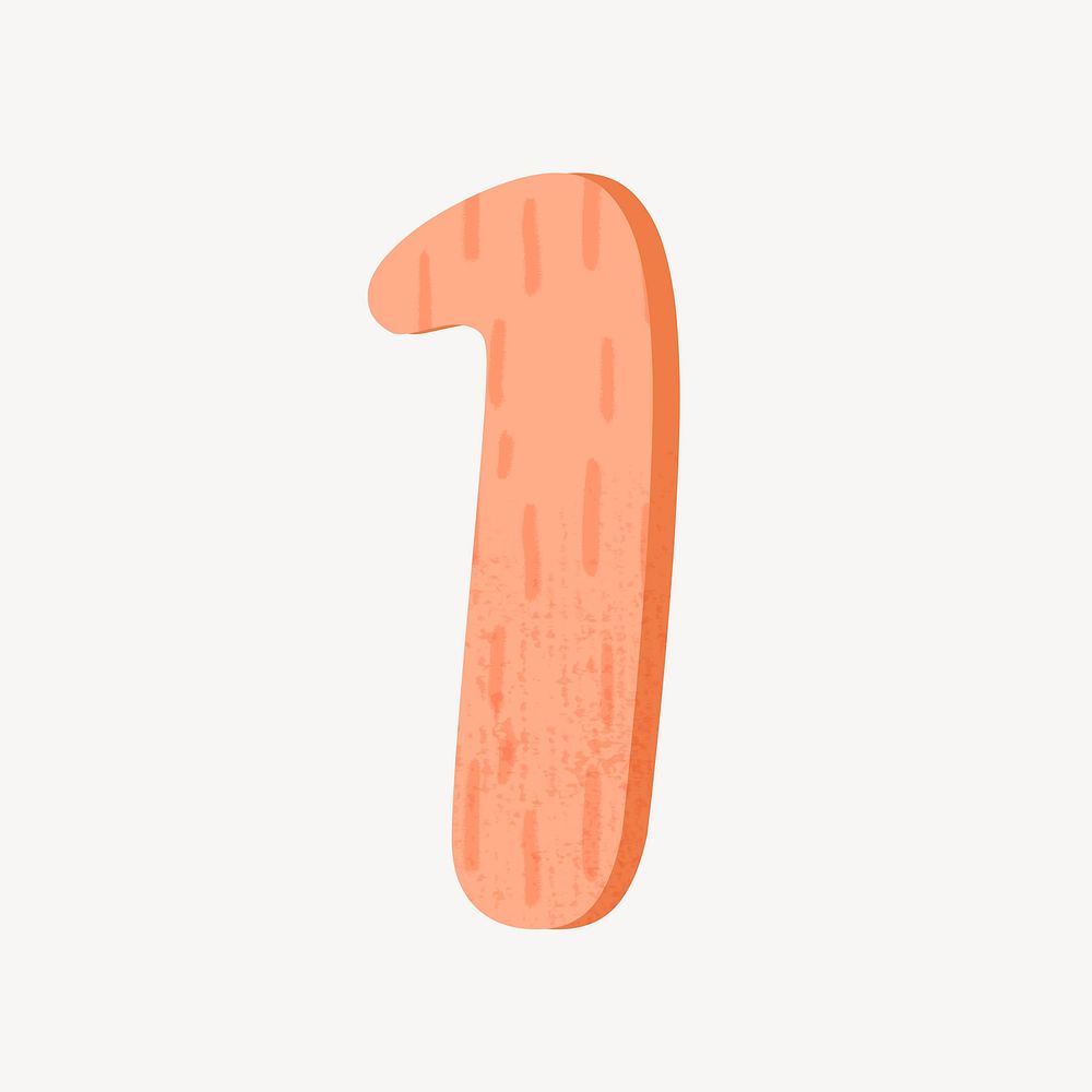 Number 1 in orange illustration