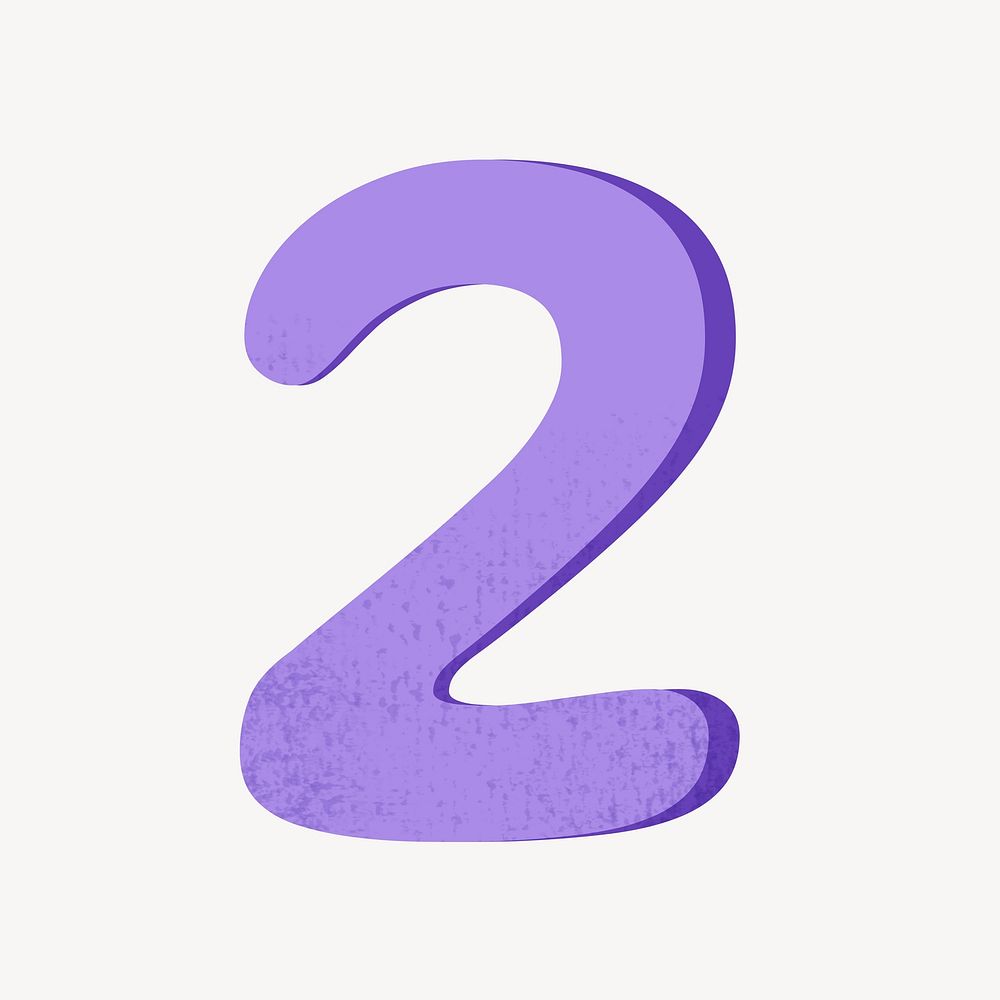 Number 2 in purple illustration