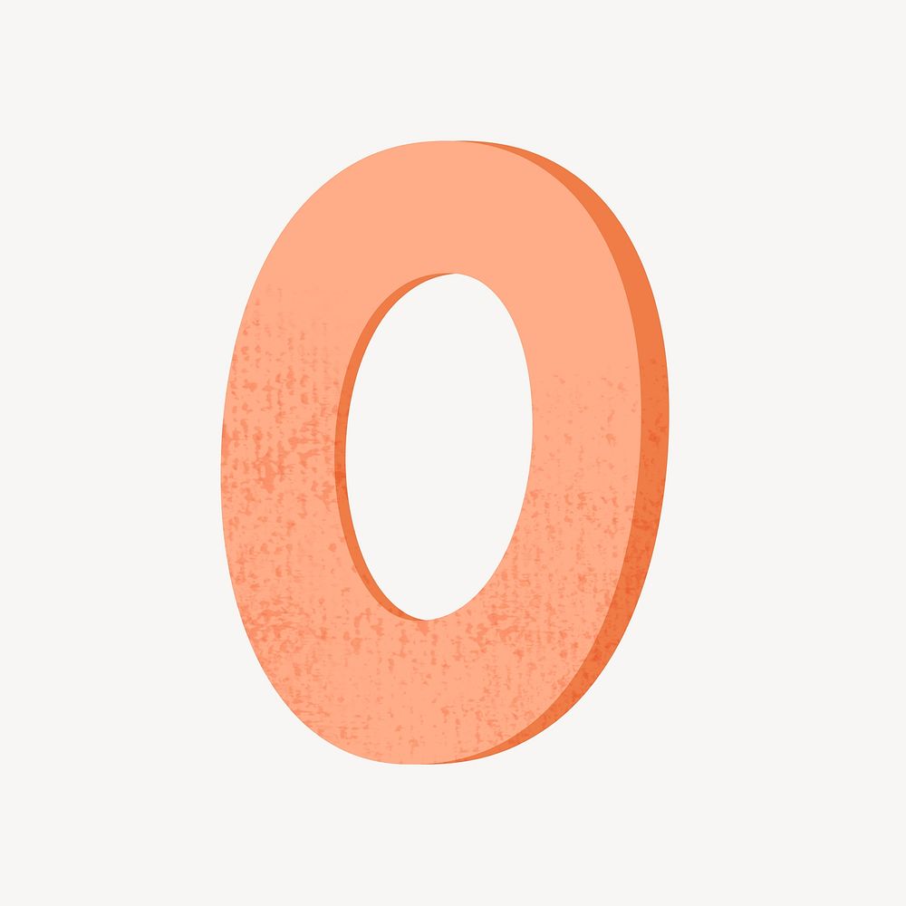 Number 0 in orange illustration