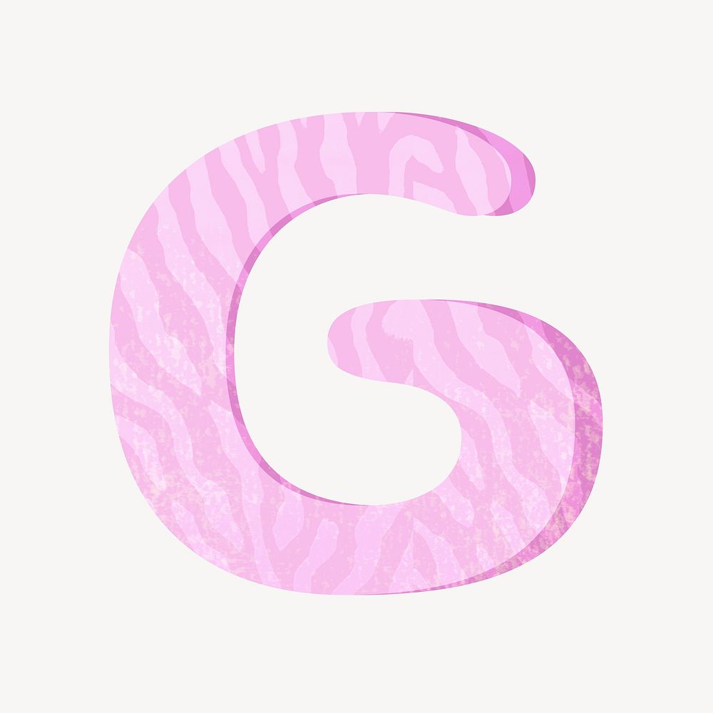 Cute letter G in pink alphabet illustration