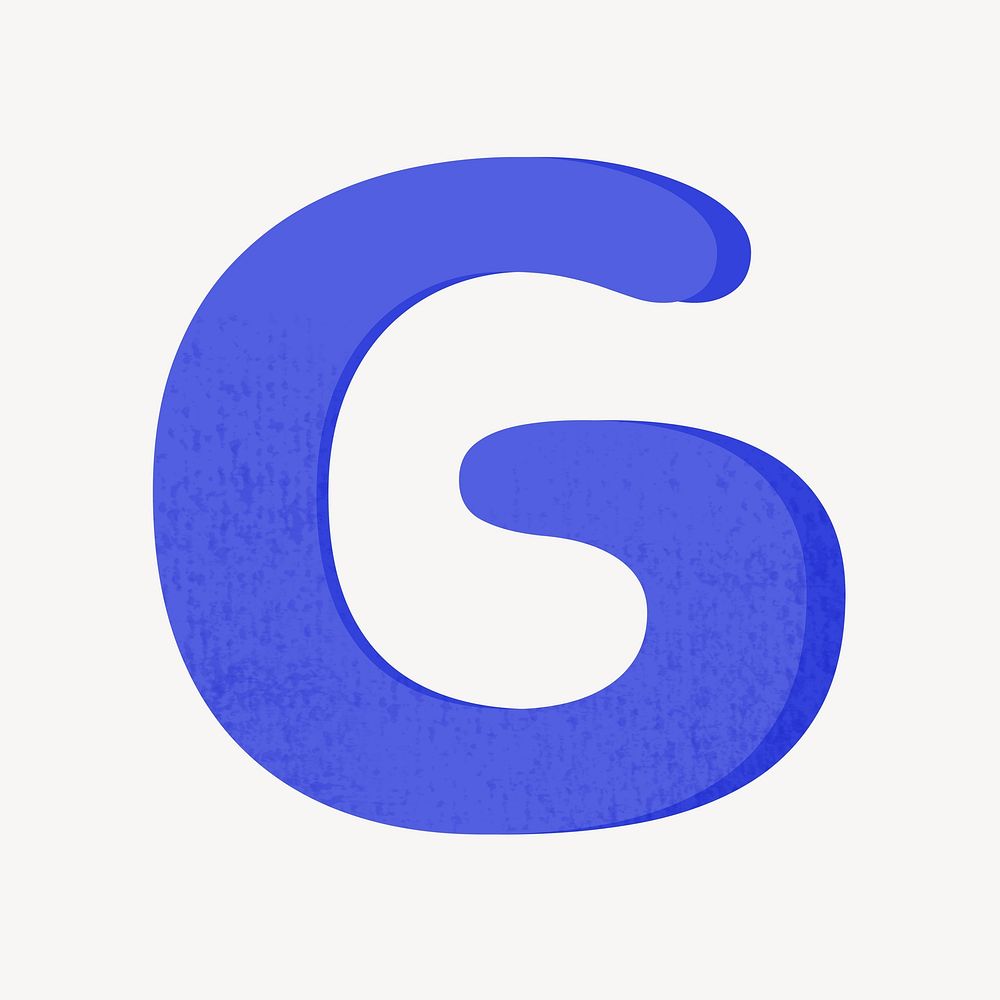 Cute letter G in blue alphabet illustration