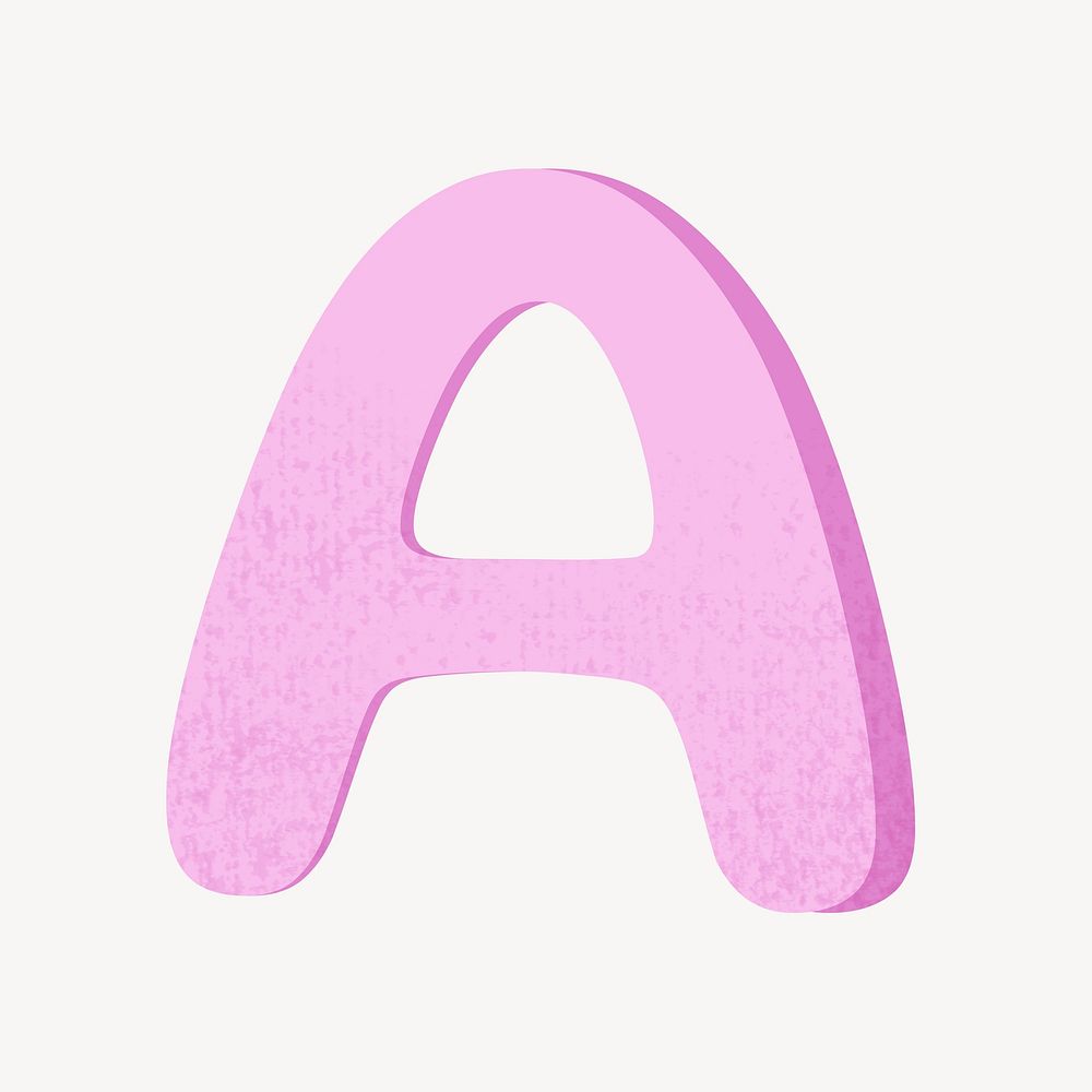 Cute letter A in pink alphabet illustration