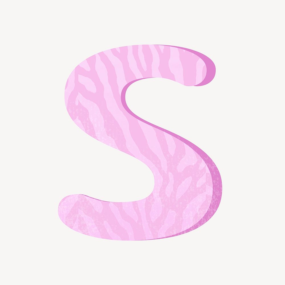 Cute letter S in pink alphabet illustration