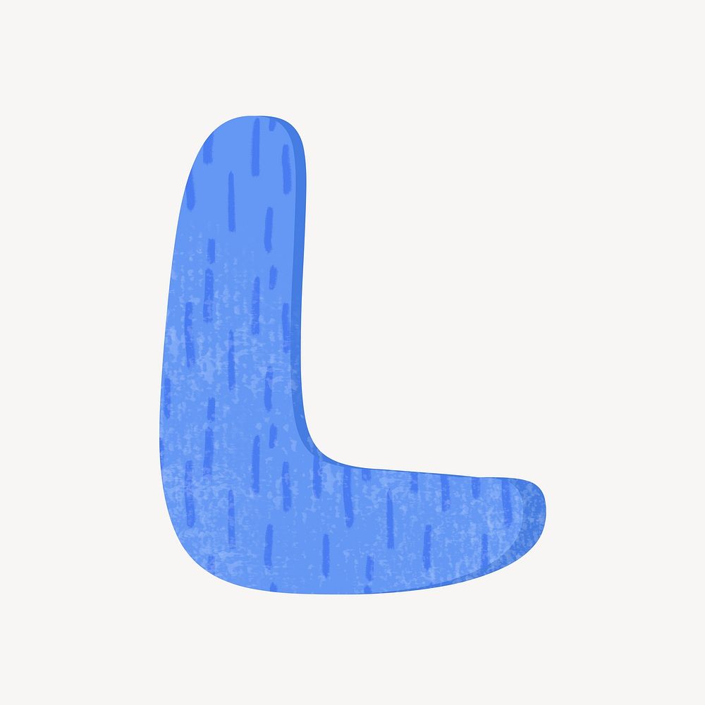 Cute letter L in blue alphabet illustration