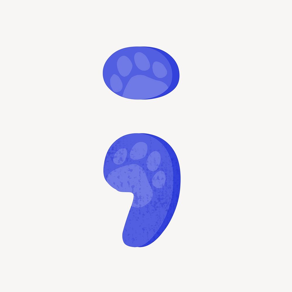 Blue semicolon sign illustration