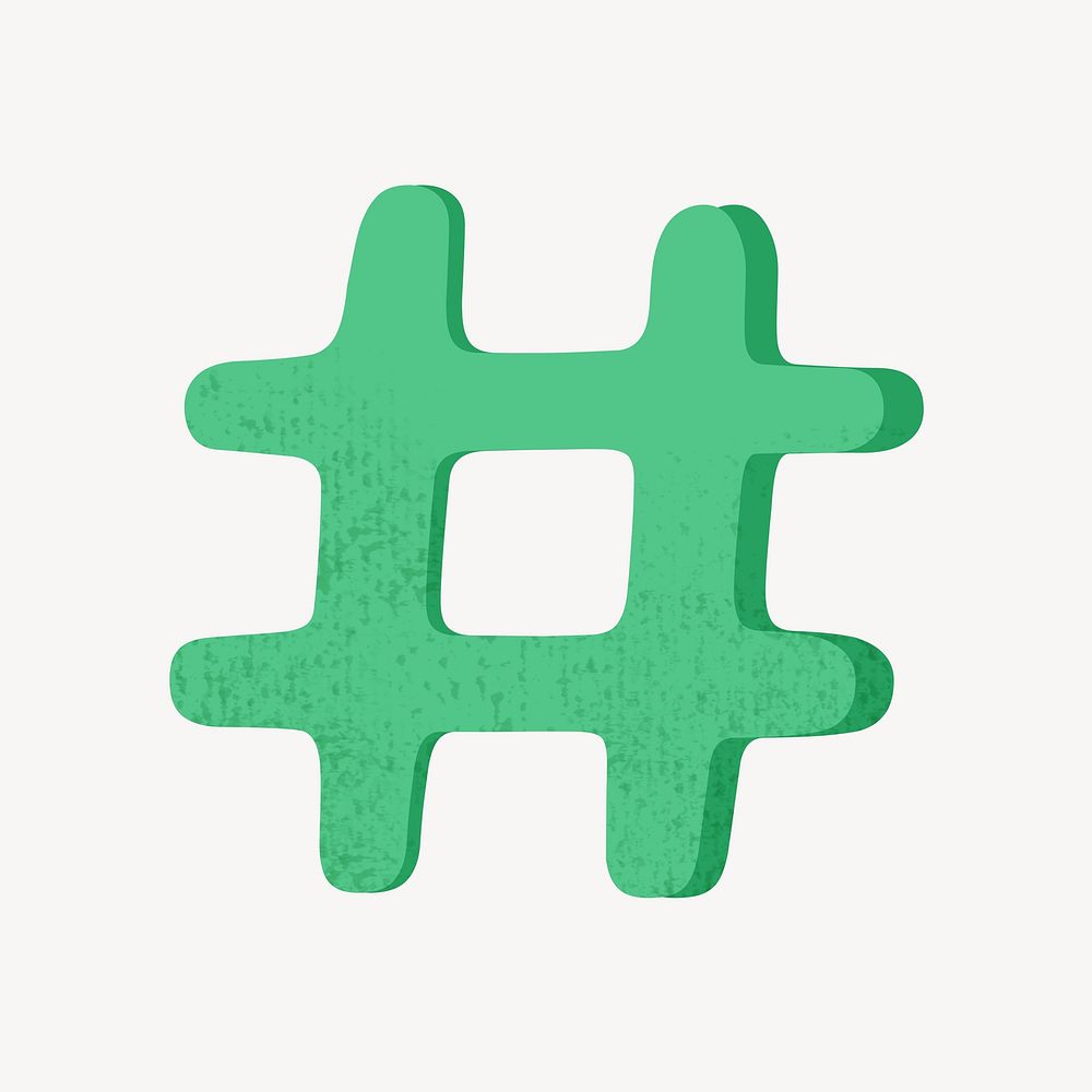 green hashtag sign illustration