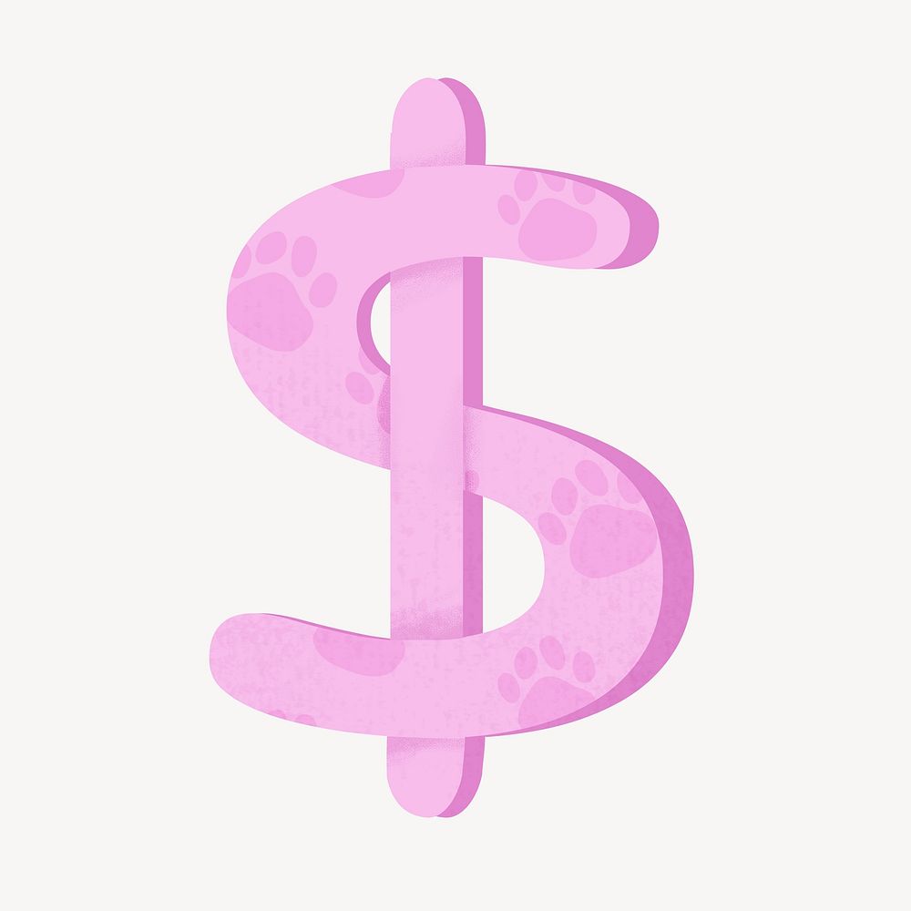 Pink dollar sign illustration