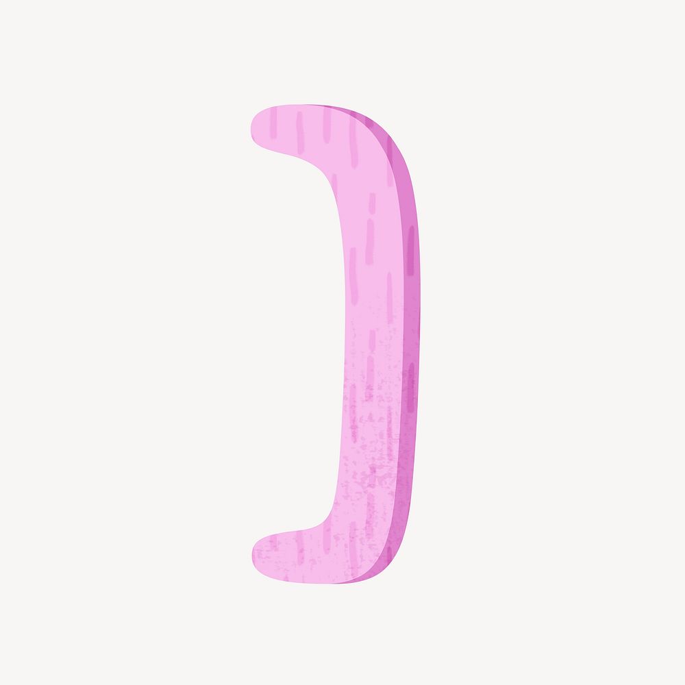 Pink square bracket sign illustration