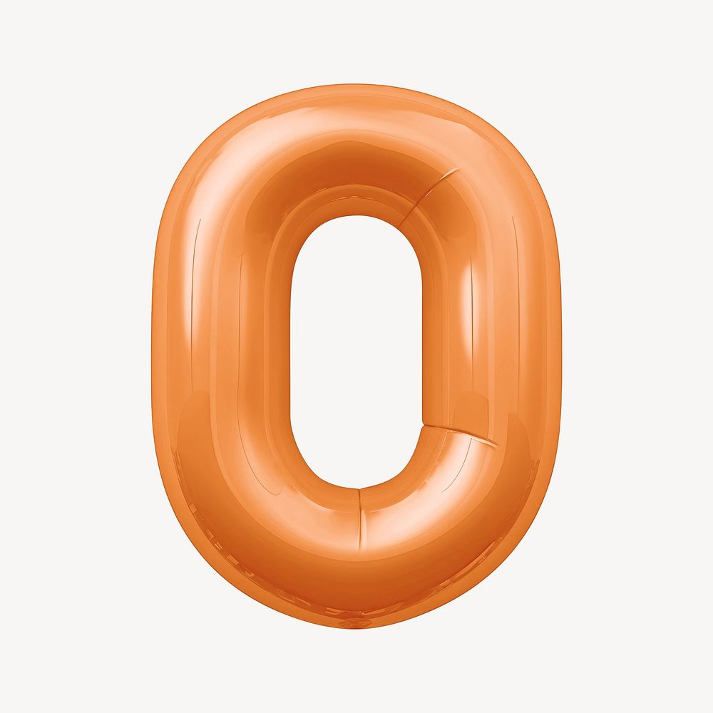 Letter O 3D orange balloon alphabet illustration