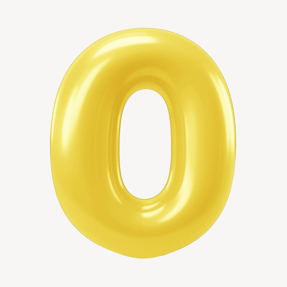 Letter O 3D yellow balloon alphabet illustration
