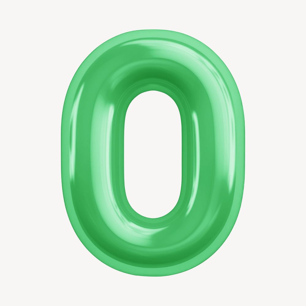 Letter O 3D green balloon alphabet illustration