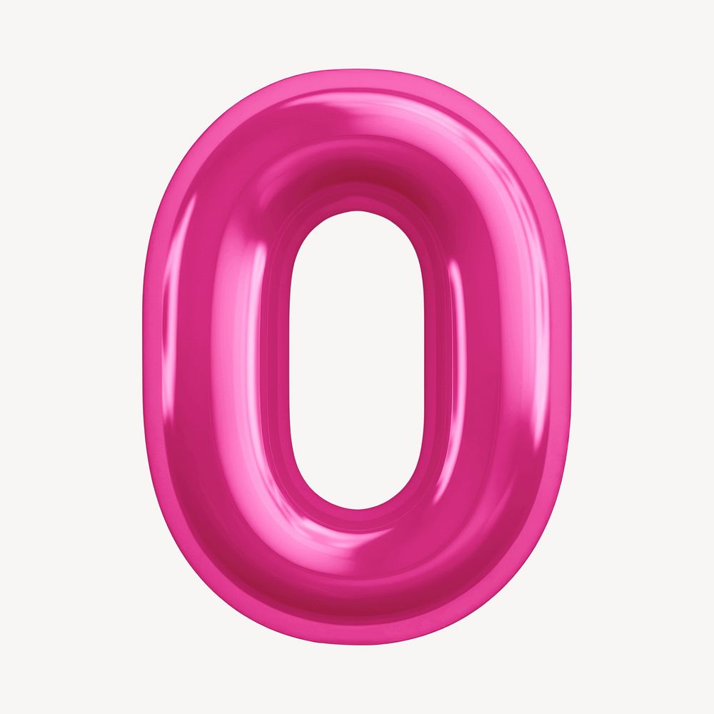 Letter O 3D pink balloon alphabet illustration