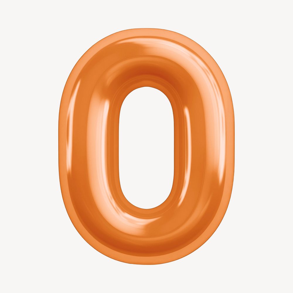 Letter O 3D orange balloon alphabet illustration