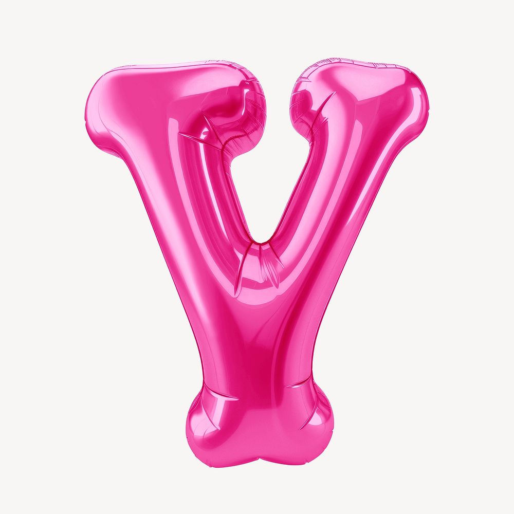 Letter Y 3D pink balloon | Free Photo Illustration - rawpixel